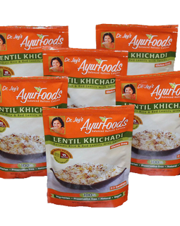 Dr. Jay's Ayurfoods Lentil Khichadi 6 Pack  Premium Blend Of Basmati Rice, Lentils And Spices, Free Of Preservatives